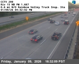 I-15 : (299) 0.6 mi N/O Rainbow Valley Truck Insp. Sta